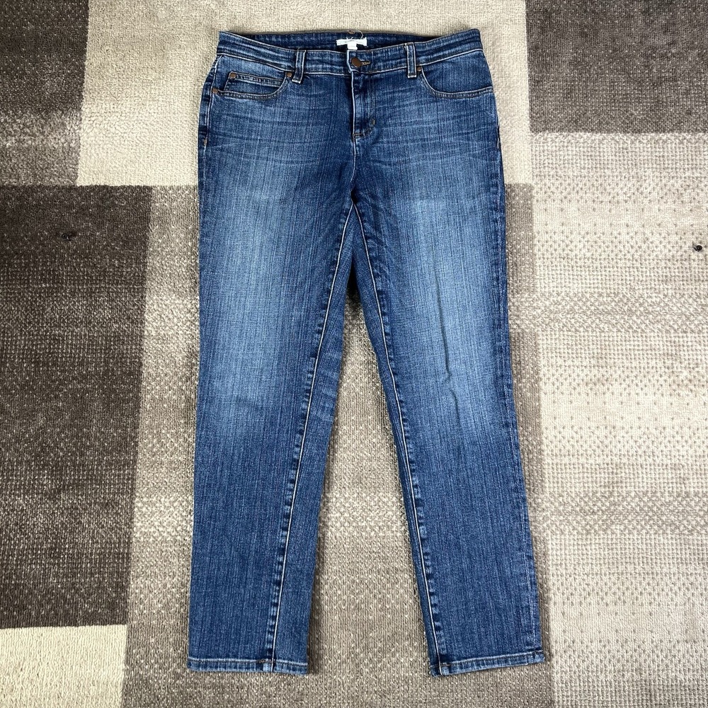 Eileen Fisher Organic Cotton Jeans Women's Size 6 Blue Denim Straight Leg
